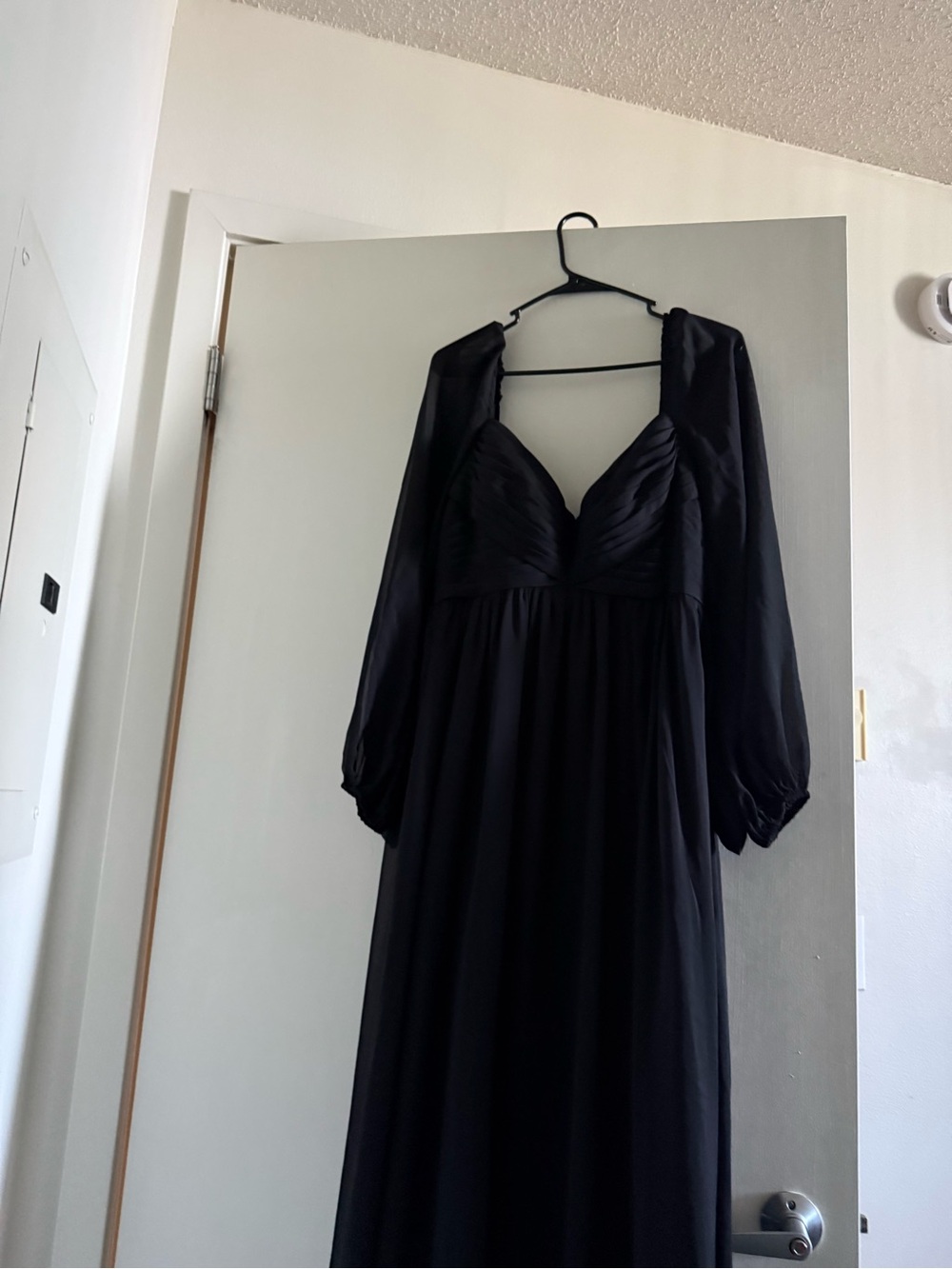 Azazie Black Long Sleeve Prom Dress